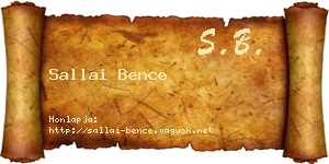 Sallai Bence névjegykártya